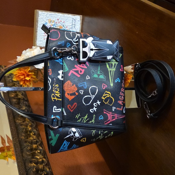 Karl Lagerfeld Black Multicolor Satchel - Picture 4 of 17